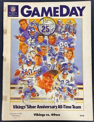 1985 MINNESOTA VIKINGS VS SAN FRANCISCO 49ERS PROGRAM JERRY RICE DEBUT GAME - Image 1 of 4