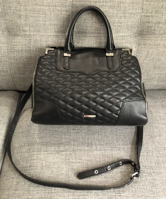 Сумочка Rebecca Minkoff стеганая любовная черная шагреневая кожа - Изображение 1 из 4