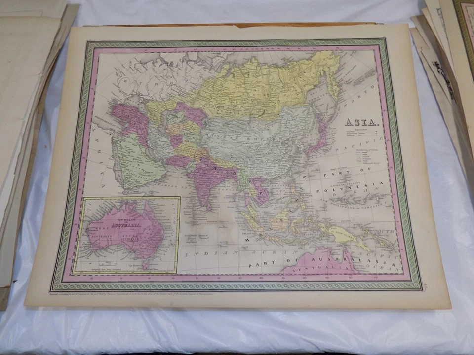1850 COLOR Map/SAUDI ARABIA/IRAN/IRAQ/PAKISTAN/AFGHANISTAN/etc. - Image 1 of 1
