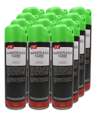 SDV CHEMIE MARKIERUNGSFARBE GRÜN RAL 6010 12x 500ml Markierspray Markierfarbe Signierspray