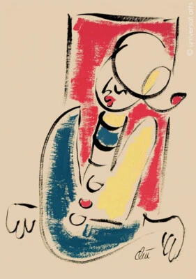 JACQUELINE DITT - Blick aus dem Fenster Gemälde  1989 Frau - Bild 1 von 2