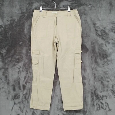 New York & Co Linen Blend Cargo Pants Biege Casual Womens Size 6 Cropped Foto 1 de 4