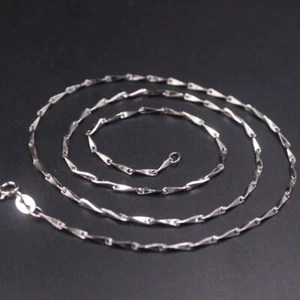 Collar de plata de ley 925 para mujer de 1,5 mm de ancho eslabón de melón de 20 pulgadas de largo  - Imagen 1 de 5