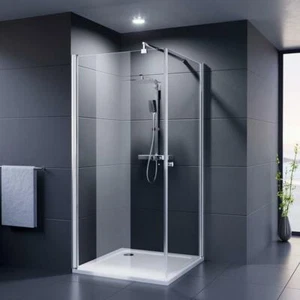 duschmeister Duschkabine Duschtür Drehtür mit Seitenwand 75x75 75x100 100x75 - Bild 1 von 7