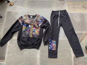 80s Naya Vintage Appliqué  Sweat Suite ( Sweatshirt And Sweat Pants ) Size S 6-8 - Picture 1 of 8