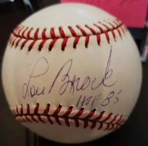 St. Louis Cardinals HOF Legend Lou Brock signed baseball insc. "HOF 85" -PSA COA - Picture 1 of 5