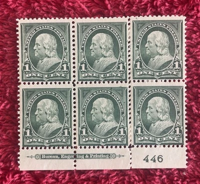 Scott #279, 1897 series 1c Franklin w/ imprint & #446, F/VF OG, SCV$185 (R14-50) - Image 1 of 2