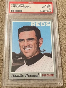 1970 TOPPS #254 CINCINNATI REDS CAMILO PASQUEL PSA 8 NM-MINT - Picture 1 of 1