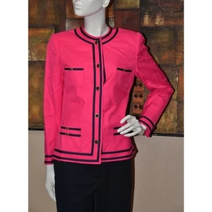 Designer THE DRESSING ROOM by CARLISLE Hot Pink Business LINEN JACKET/BLAZER - Picture 1 of 9