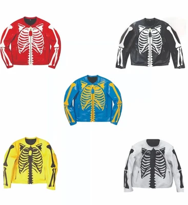 Skeleton Leather Jacket in All Colors Available 100% premium Quality - Image 1 of 4