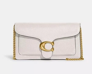 Coach Tabby Kette Leder Clutch Umhängetasche - Kreide/Messing CE772 - Bild 1 von 13
