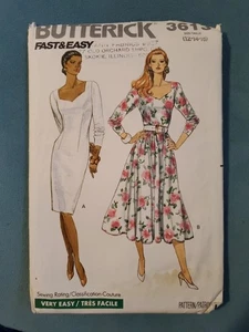 Vtg Butterick Pattern #3613 Misses Flared Skirt Dress Size 12-14-16 1989 - Picture 1 of 5
