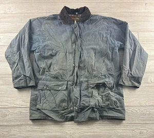 SHERWOOD FOREST giacca uomo grande impermeabile blu/grigio field coat full zip - Foto 1 di 10