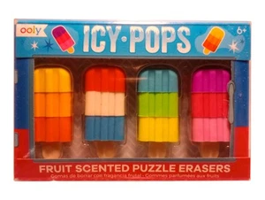 NEW Ooly Icy Pops Fruit Scented Puzzle Erasers Popsicles 4/pack Mix & Match 2018 - Picture 1 of 7