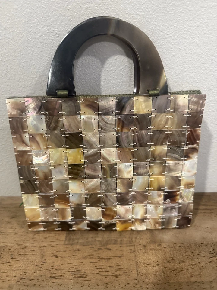 Shiraleah Mother of Pearl 复古晚装包 7 英寸-全新复古独特 — 第 1/4 张图片