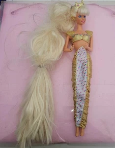 Vintage 90s Barbie 1995 gold Jewel Hair Mermaid - extra long hair - Picture 1 of 2