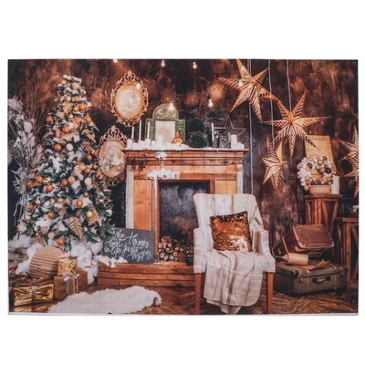 Weihnachtsbaumkamin Kulissenfotografie Hintergrund Tuch Wandteppich - Bild 1 von 4