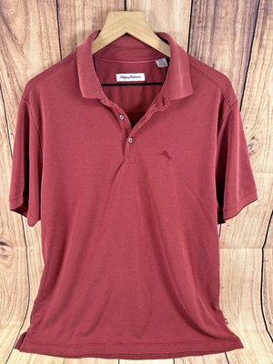 TOMMY BAHAMA Hombres Polo Manga Corta ROJO Cuadros con Logo GRANDE Foto 1 de 4