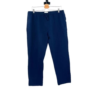 ONIA Pantaloni Seersucker Pull-on Blu Navy Profondo Uomo Taglia Large - Foto 1 di 8