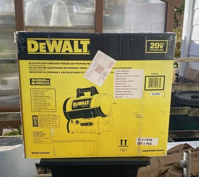 DEWALT DXH70CFAV 68,000 BTU Cordless/Hybrid Forced Air Propane Portable Heater - - Image 1 of 4