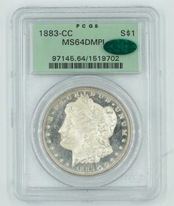 1883-CC PCGS & CAC MS64DMPL Morgan Silver Dollar Old Green Holder - Picture 1 of 3