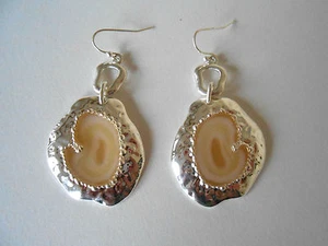 Boucles d'Oreilles XL Cratère Brun // 5 cm Crochets Neuves - Imagen 1 de 1