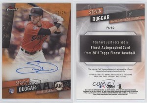 2019 Topps Finest Orange Wave Refractor /25 Steven Duggar #FA-SD Rookie Auto RC