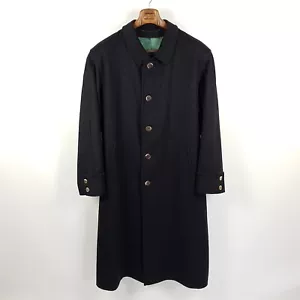 Zeiler Mantel Herren 56 Schwarz Grau Meliert Wolle Leder-Besatz Trachtenmantel - Bild 1 von 10