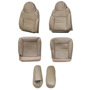 Front Bottom & Top Leather Seat Cover For Ford Excursion Limited XLT 2000-01 Kit - Picture 1 of 23