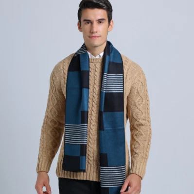 США новый мужской Англии геометрия шеи шарфы осень зима длинный теплый классный шарф - Изображение 1 из 4