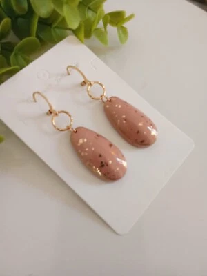 Pendiente de lágrima de arcilla polimérica hecho a mano hecho a mano joyería de moda Foto 1 de 4