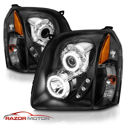 [LED Halo]2007-2014 For GMC Yukon/XL/Denali Projector Black Headlights Pair - Image 1 of 4