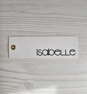 Isabelle White Original Clothing Hanging Tag Hangtag Label - Picture 1 of 2