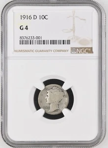 1916 D Mercury Dime NGC G 4, Die Rotation - Picture 1 of 2