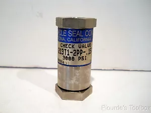 Used Circle Seal Controls SS 1/4" Fnpt Check Valve, 3000 PSI, 213T1-2PP-.15 - Picture 1 of 4