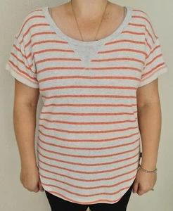 Bonds Ladies Short Sleeve Pullover Sweat Top size Small Orange Grey - Picture 1 of 4