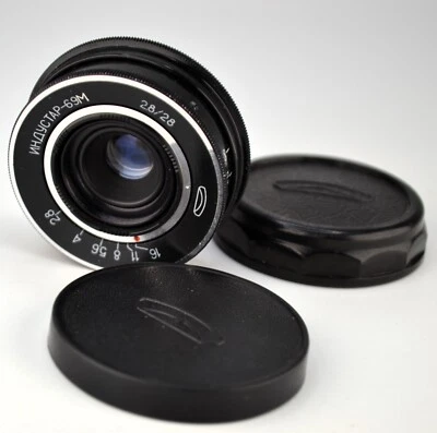 SERVICED! SUPER RARE M42 mount! USSR PANCAKE INDUSTAR-69M RF LENS f2.8/28 - Image 1 of 4