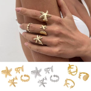 Gold Silver Color Fashion Finger Open Rings Set Adjustable Ring Jewelry Gift ^ - Bild 1 von 21