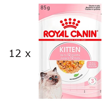 12 x 85 g Royal Canin Kitten (€ 27,40/kg) in Gelee Nassfutter für Kätzchen - Bild 1 von 3