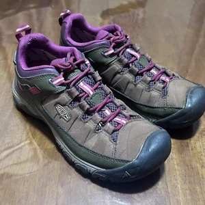 KEEN Targhee Exp Waterproof Leather Mesh Lace Hiking Trail Shoes W US 8 EUR 38.5 - Picture 1 of 16