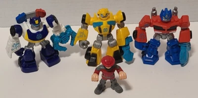 Playskool Heroes Transformers Rescue Bots Lot Of 4 Prime Chase Bumblebee Fireman - Image 1 of 4