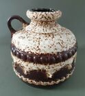 PAN Ceramic Handle Vase 60s 70s Design White Chunky Red Brown Fat Lava MCD WGP