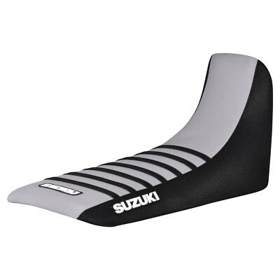 Cubierta de asiento Suzuki DR 650 S 1992-1995 NEGRO/PLATEADO/NEGRO pinza logotipo #444 Foto 1 de 4