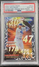 2020 Panini Cody Bellinger Prizm SP SNAKE SKIN /50 PSA 10 Chicago Cubs POP 1