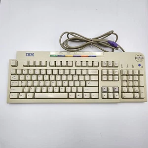 IBM KB-9930 White PS 2 Multimedia PC Keyboard Internet Media Controls Vintage - Picture 1 of 14