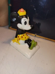 Disney Vintage 1970 Mickey and Minnie Mouse 6" statueJapan With Wear - Picture 1 of 7