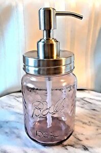 BALL SOAP DISPENSER PUMP STAINLESS STEEL PINT Mason Jar GIFT / Glass / Quality