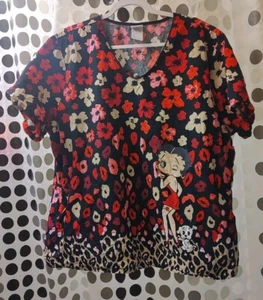 Betty Boop  Scrub Top Women's Size 3XL - Picture 1 of 3