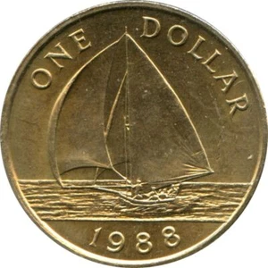Bermudian | 1 Dollar Coin | Fitted Dinghy | Sailing Boat | 1988 - 1997 - Picture 1 of 2
