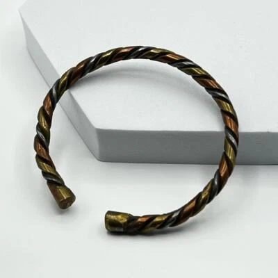 Vintage Twisted Metal Copper Brass Cuff Bracelet Unbranded Y2K Retro - Image 1 of 4